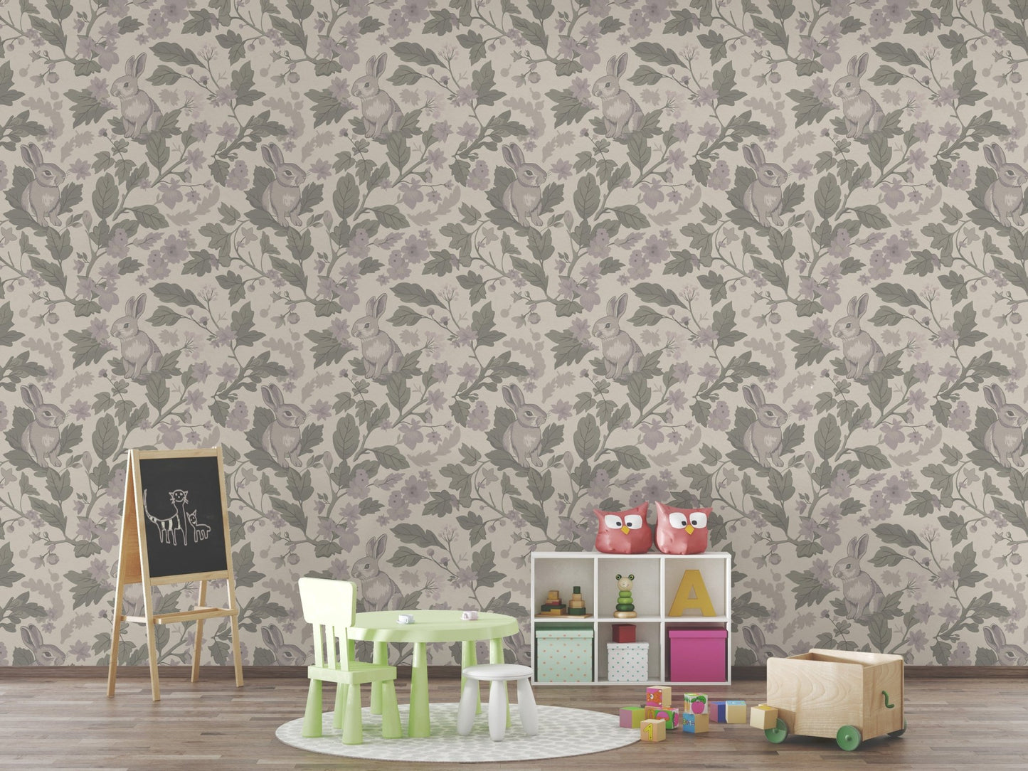 Woodland Garden – Dusty Lavender Wallpaper⁠