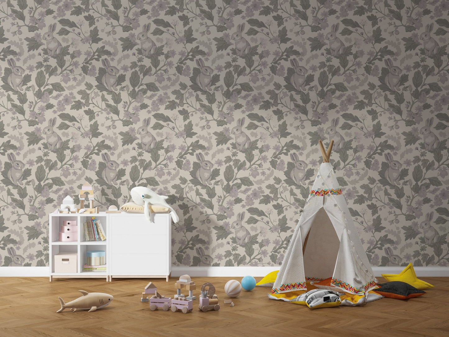 Woodland Garden – Dusty Lavender Wallpaper⁠