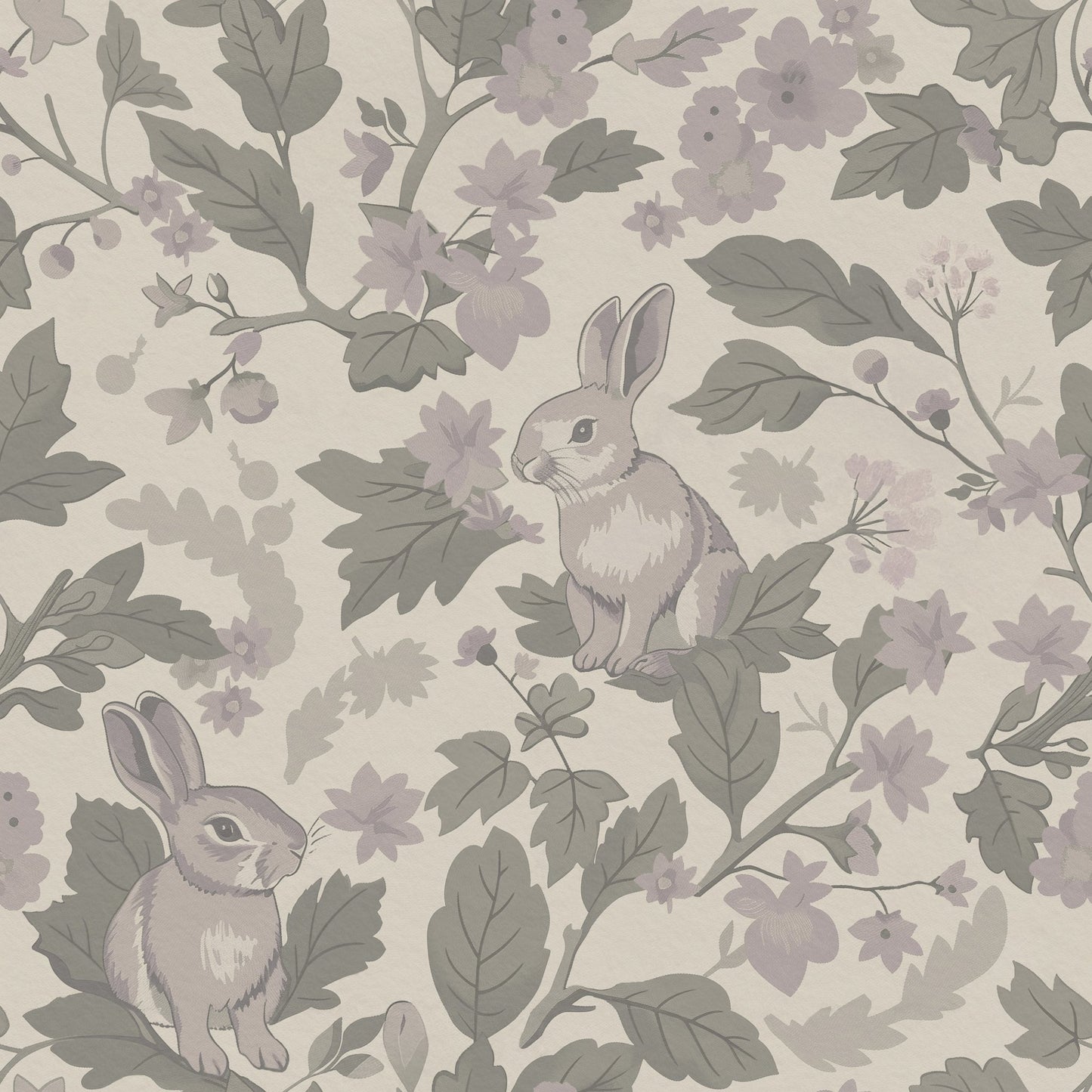 Woodland Garden – Dusty Lavender Wallpaper⁠