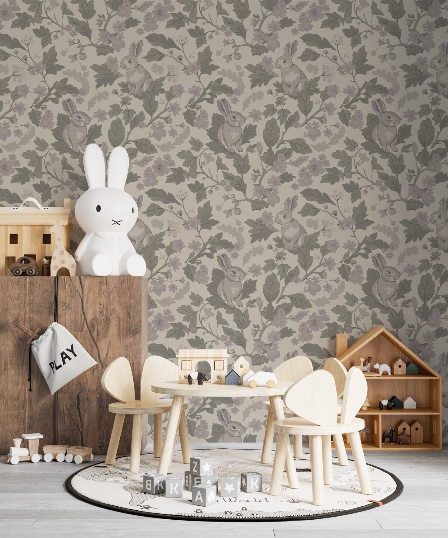 Woodland Garden – Dusty Lavender Wallpaper⁠