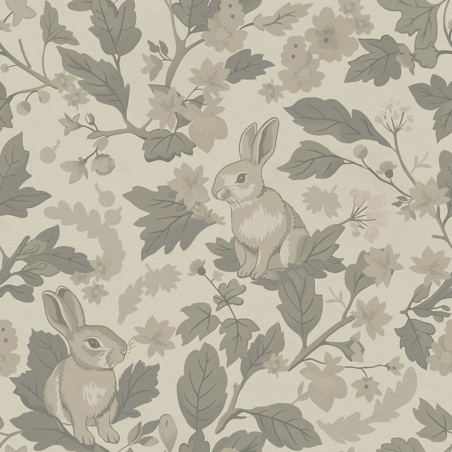 Woodland Garden – Natural Beige Wallpaper⁠