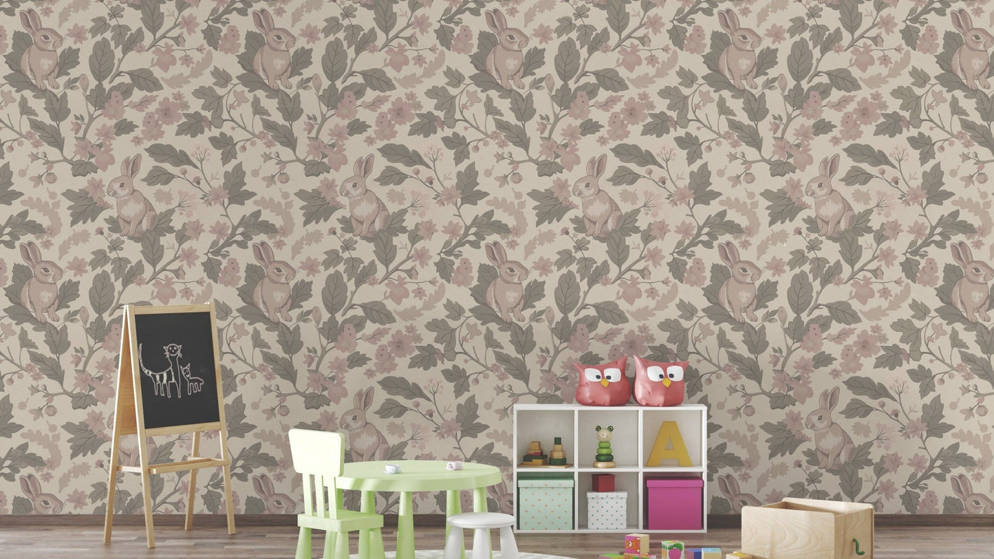 Woodland Garden – Vintage Blush Wallpaper⁠