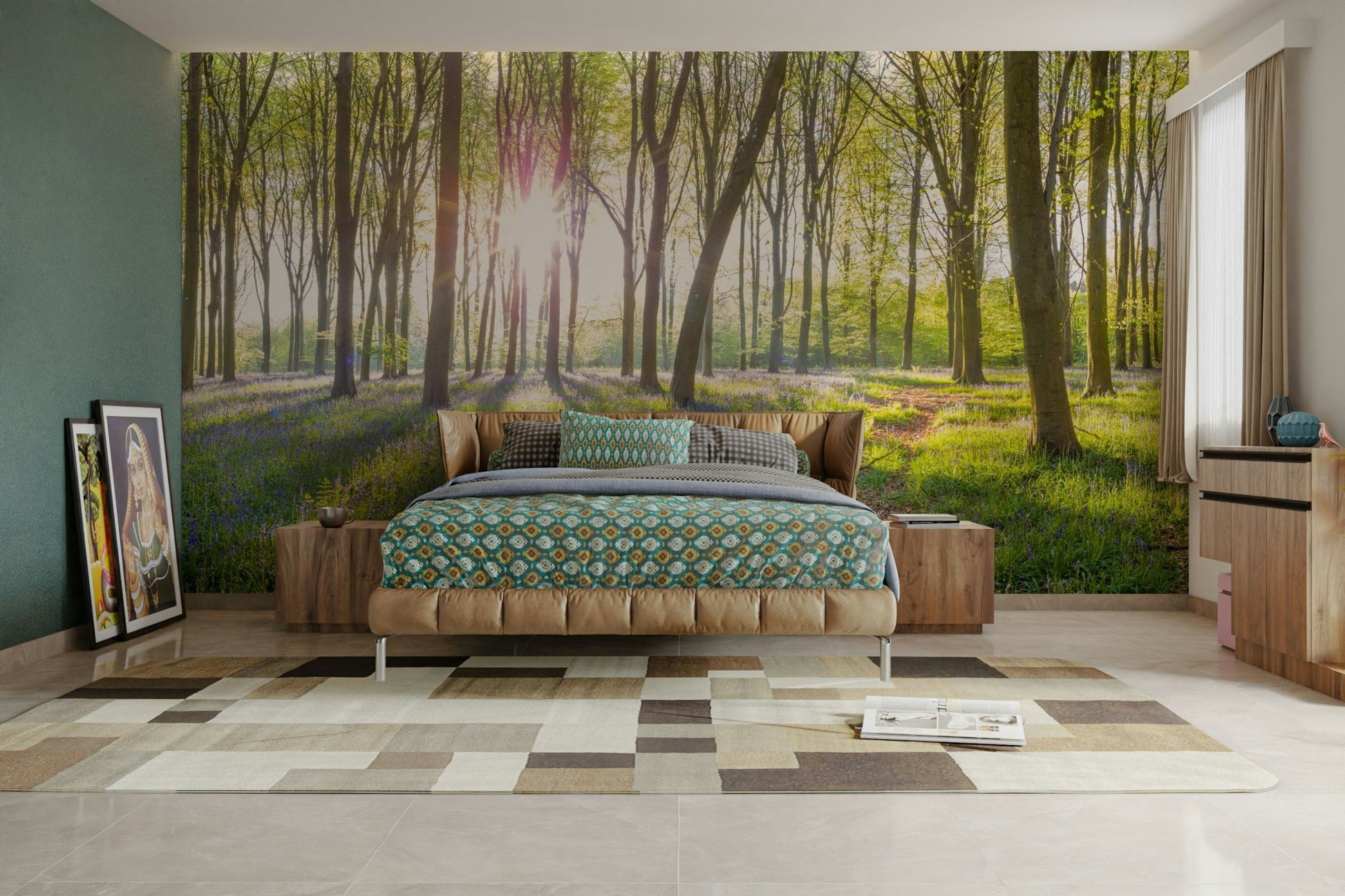 Luminous hues and intricate details.

