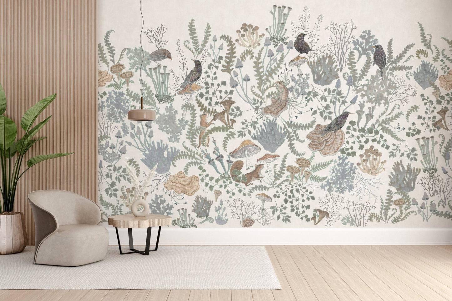 Elegant woodland harmony fresco mural for rooms C248