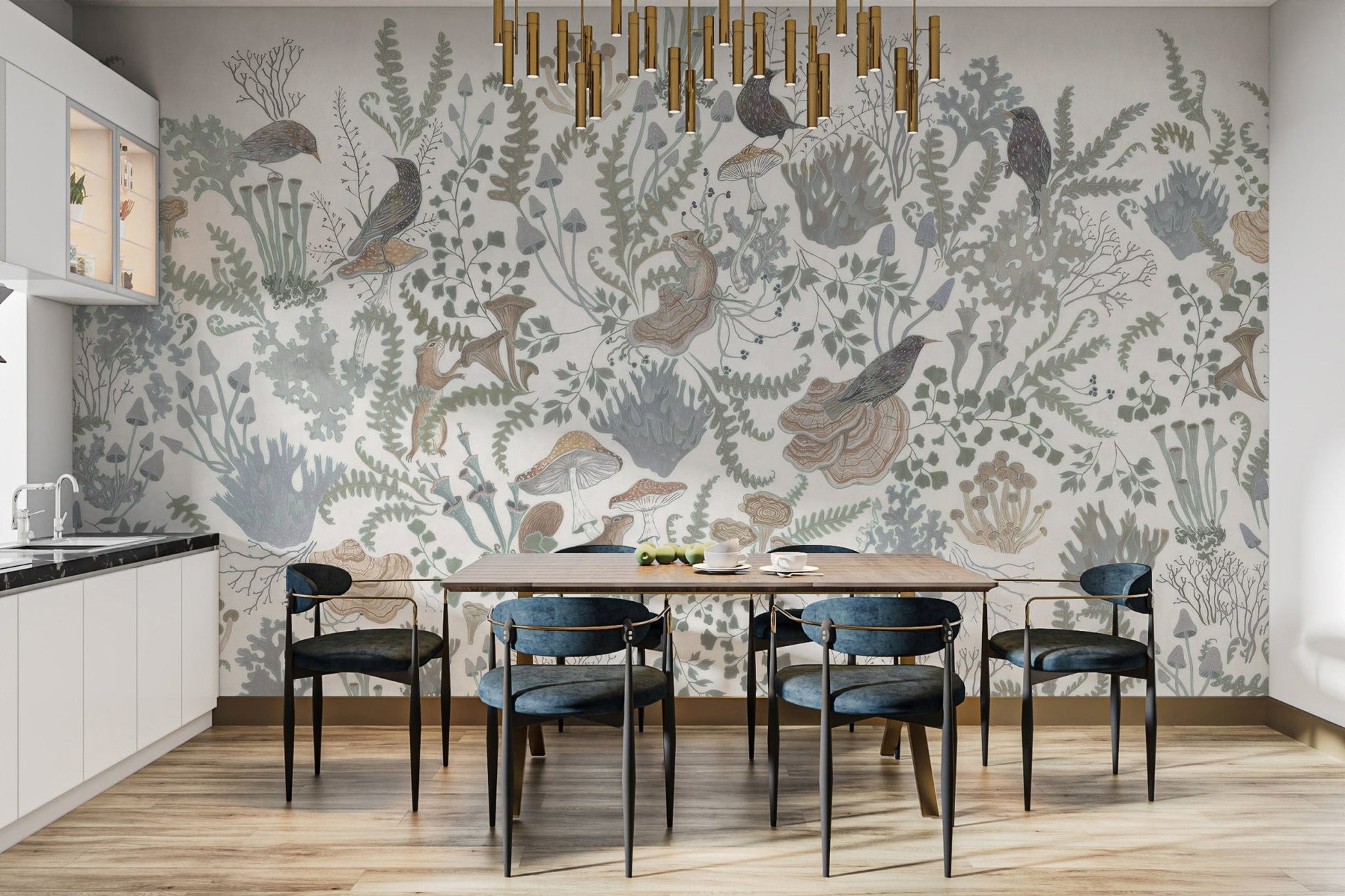 Beautiful woodland harmony mural for contemporary rooms C248