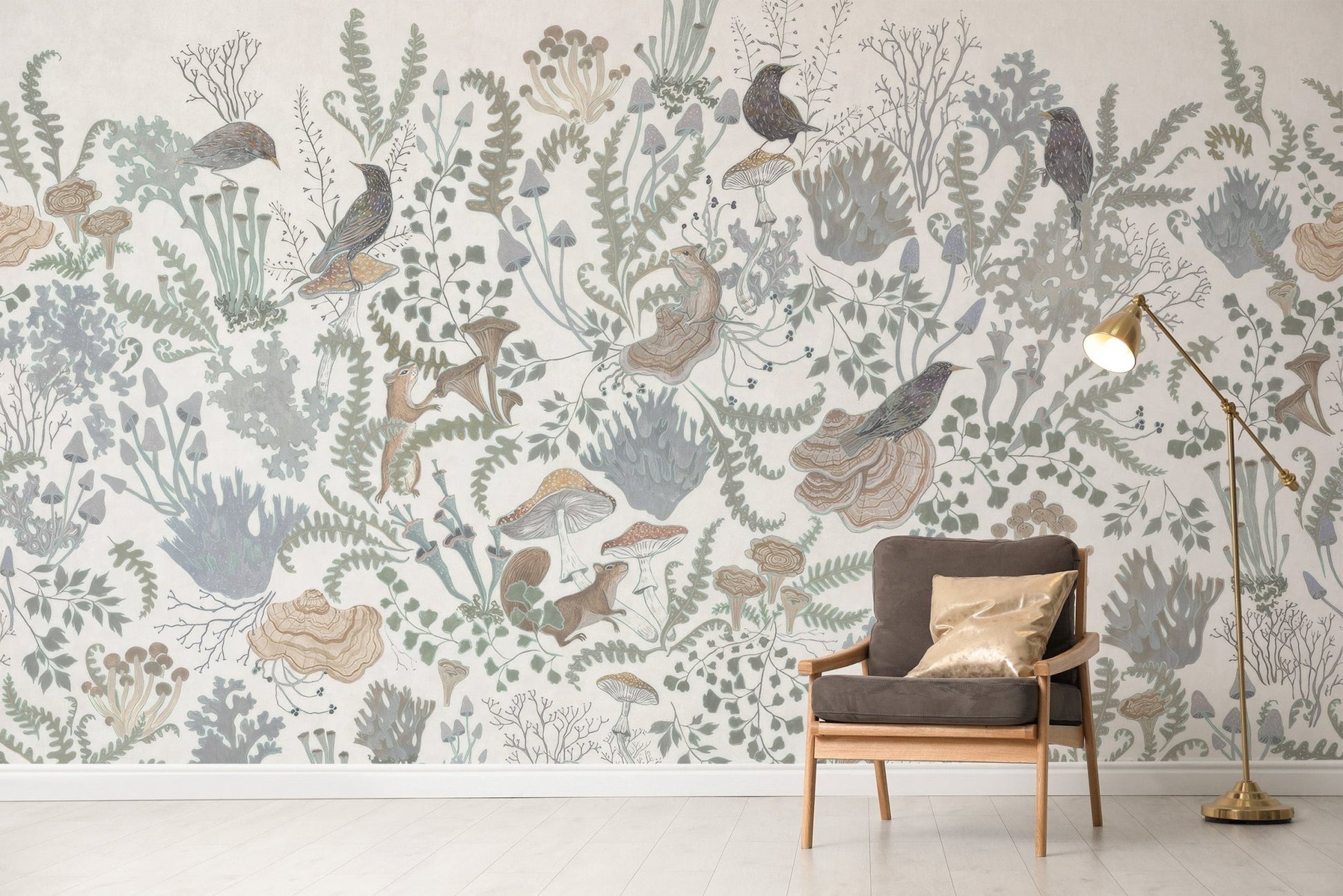 Woodland harmony fresco wallpaper mural for walls C248