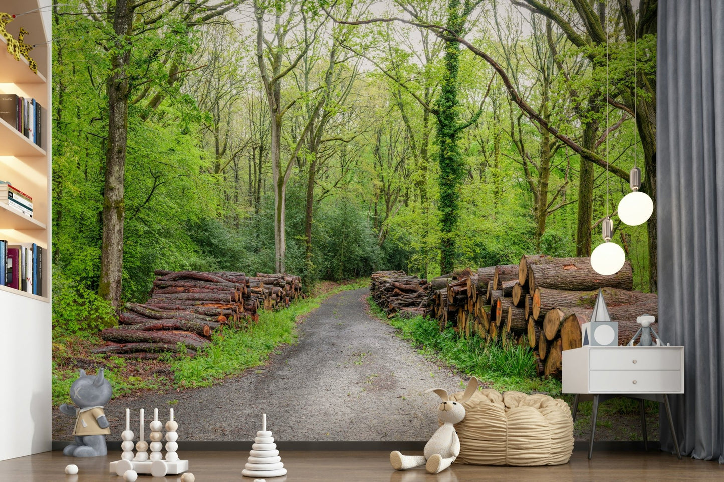 Refreshing nature Woodland Harmony Wall Mural landscape backdrop.