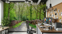 Quiet forest Woodland Harmony Wall Mural wide angle.