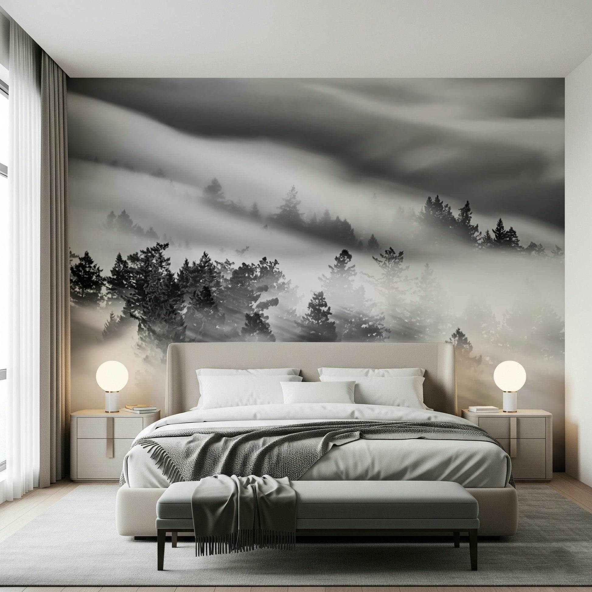 Abstract Velocity mural, high contrast photo, flowing mist, striking natural beauty., GD6942