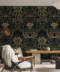 Elevate your decor with Whimsical Botanic Silk wallpaper patterns, AN149