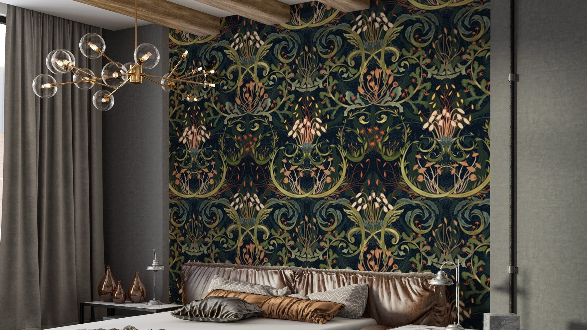 Whimsical Botanic Silk wallpaper for a dreamy natural ambiance, AN149