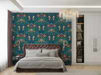 Features various types of mushrooms, possibly with accompanying foliage or forest elements.
