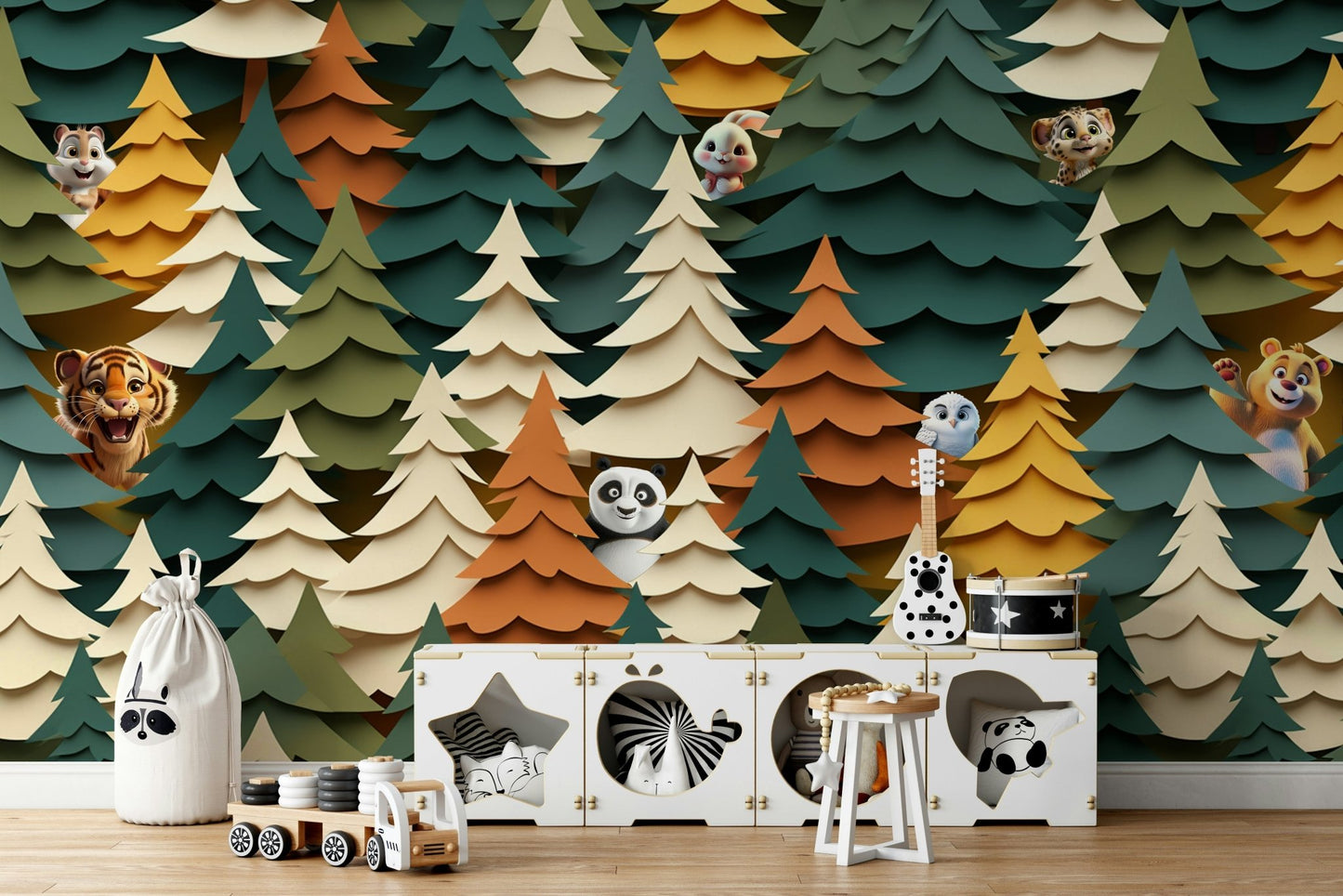 Woodland Peek-a-Boo Wall Mural