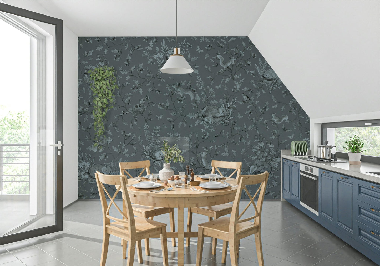 Artistic render of the peaceful Woodland Slumber Wall Mural