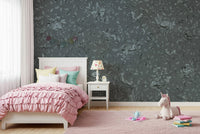 Design showing sleeping woodland creatures in the mural