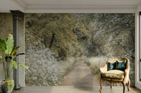 Blooming woodland mural for calming interiors

