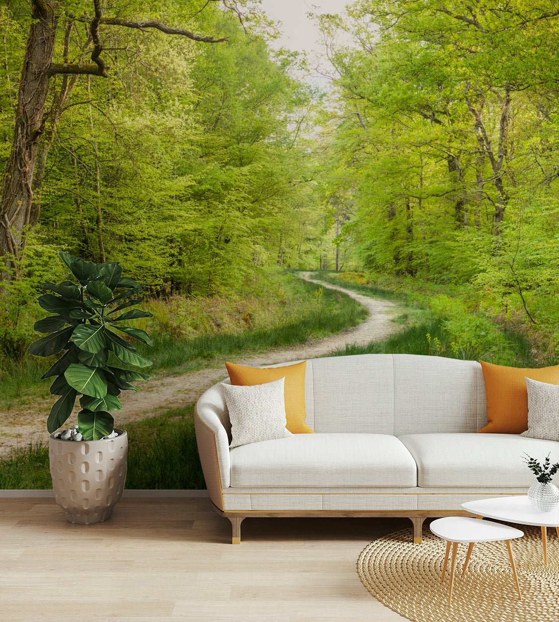 Natural forest trail mural for bedrooms

