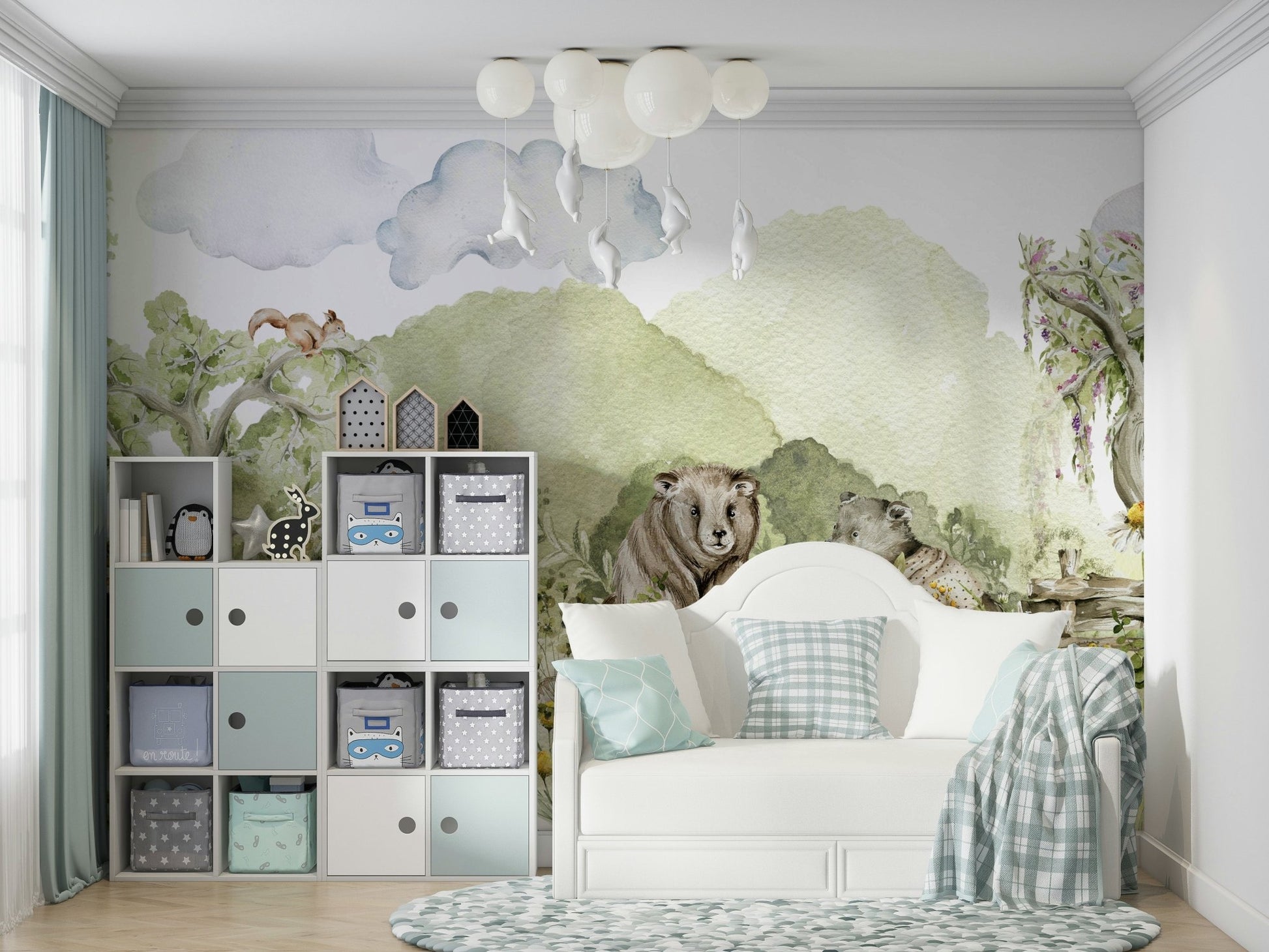 Focus on friendly animals and dreamlike natural elements.

