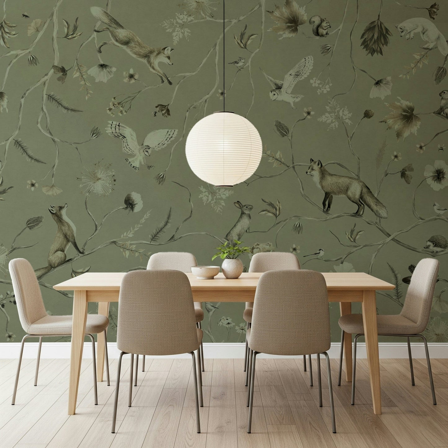 Serene decor with the charming Woodland Whisper Wall Mural.