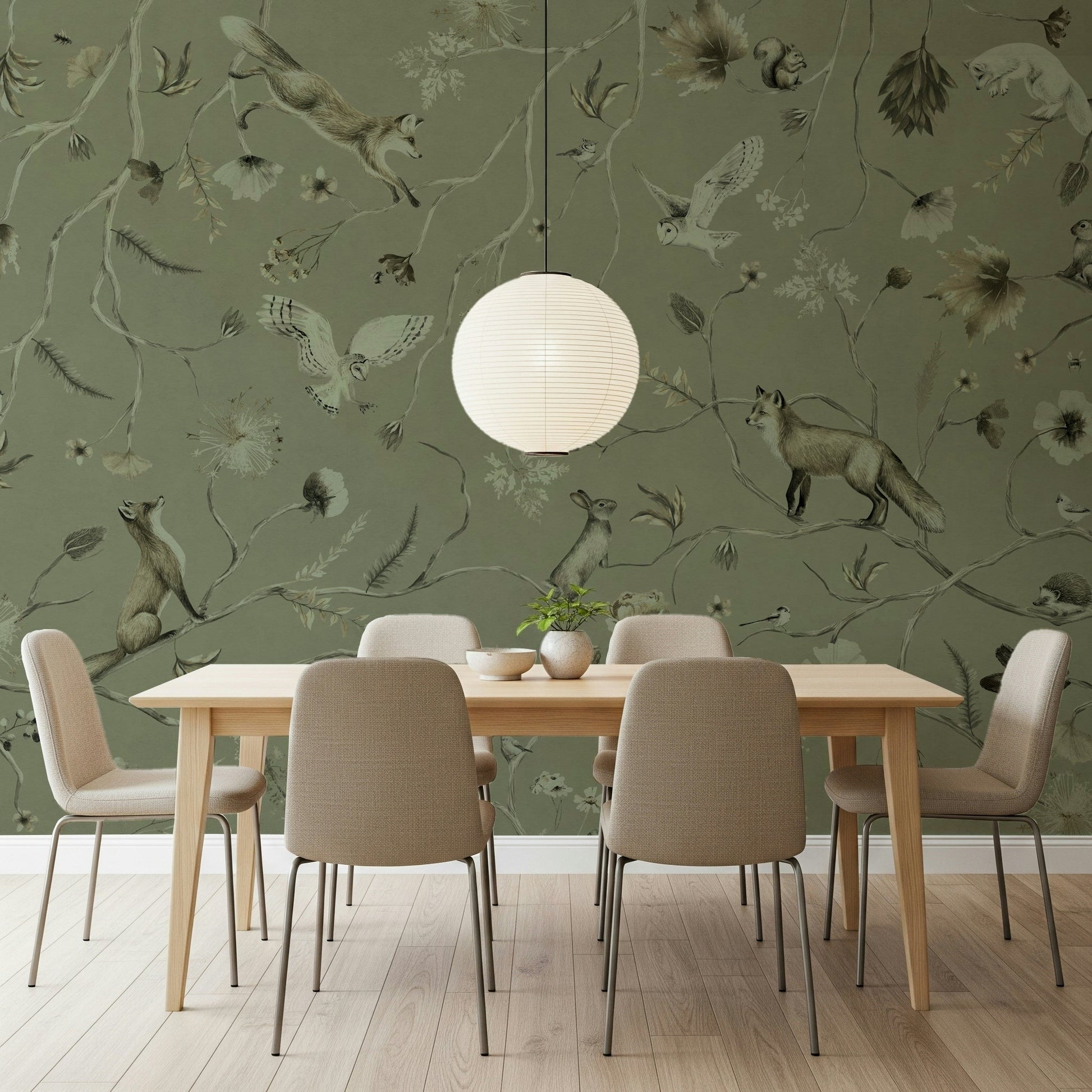 Serene decor with the charming Woodland Whisper Wall Mural.