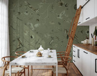 Nursery decor featuring the Woodland Whisper Wall Mural.