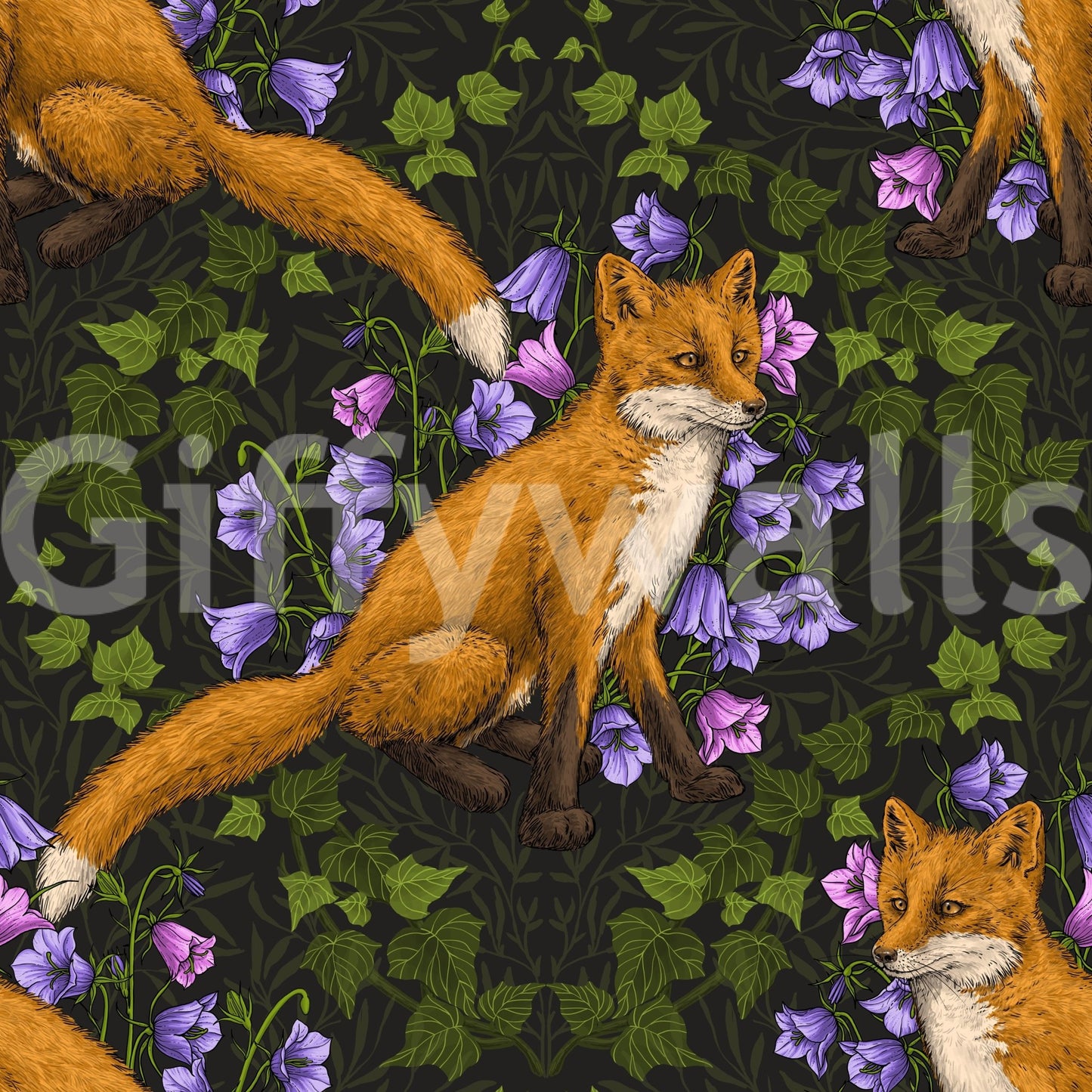 Vintage style nursery decor with the Woodland Whispers: Fox and ivy Wallpaper.