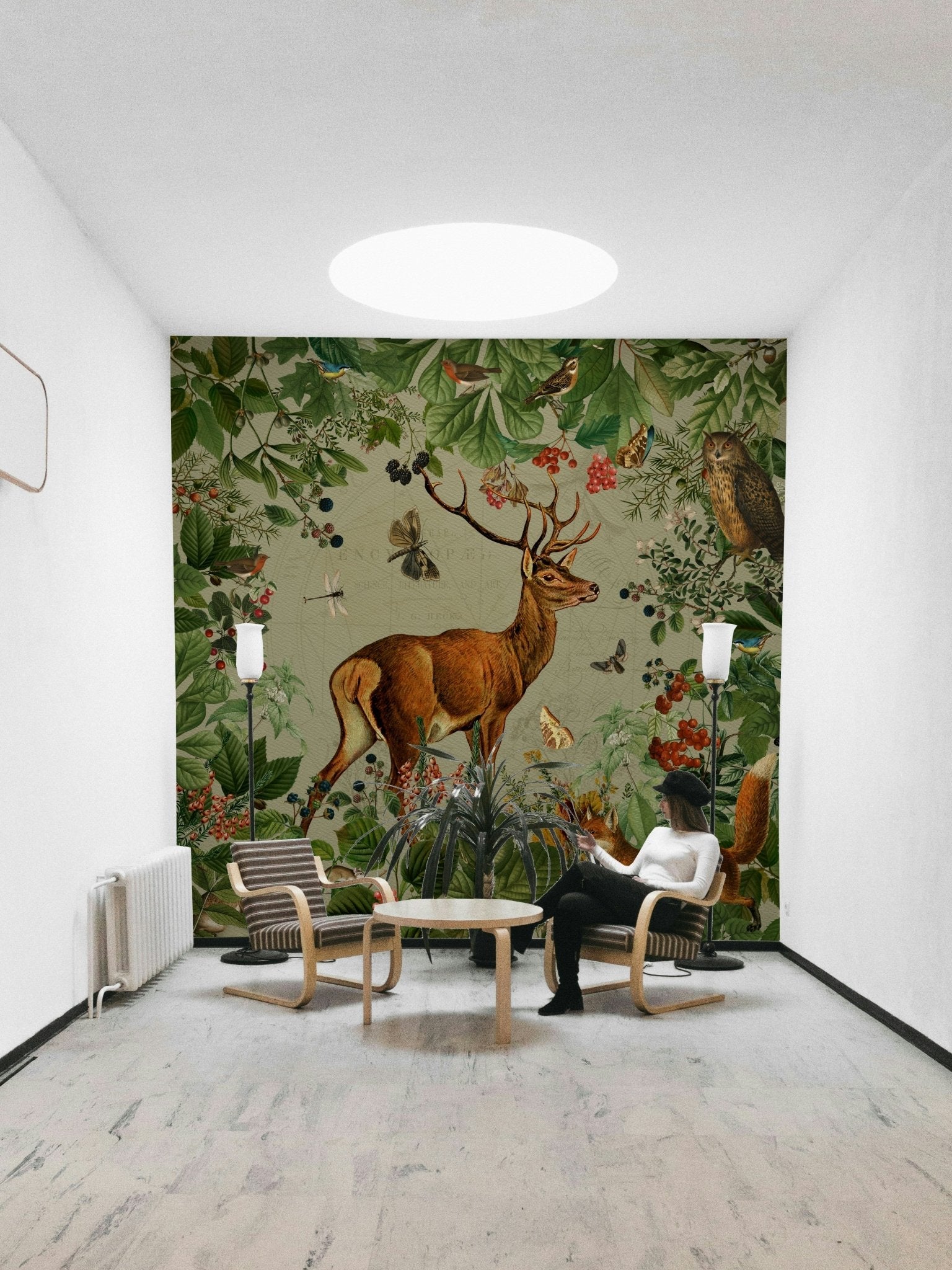 Beautiful woodland mural design for nature lovers.

