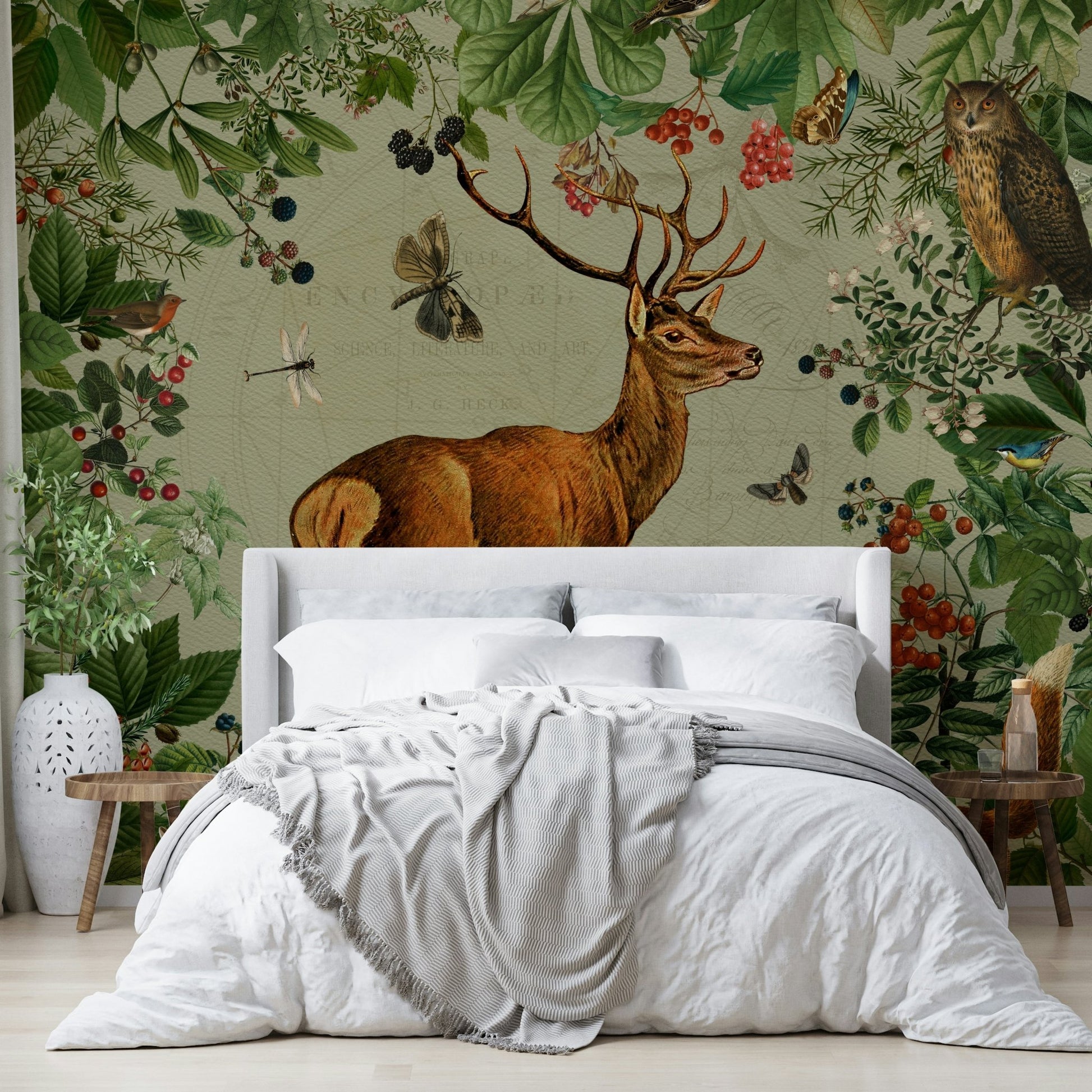 Woodland wonders mural perfect for living room decor.

