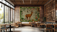 Soft and soothing woodland mural for cozy rooms.

