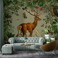 Tranquil woodland mural for calming interiors.

