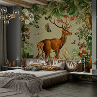 Elegant forest wall mural bringing nature indoors.

