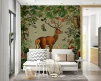 Woodland wonders wall mural for a rustic look.

