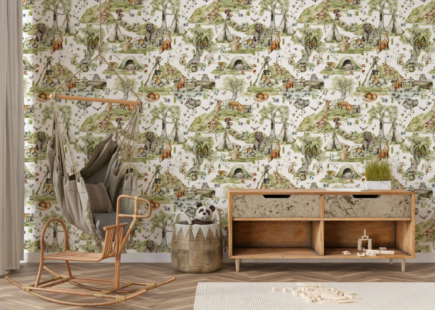 Fantasy illustration drawing Woodland Wonders decorative covering.