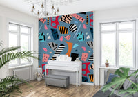 A serene modern pattern wall mural that promotes focus and calm.