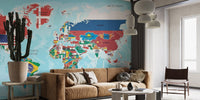 World Flags Wallpaper Mural - Giffywalls