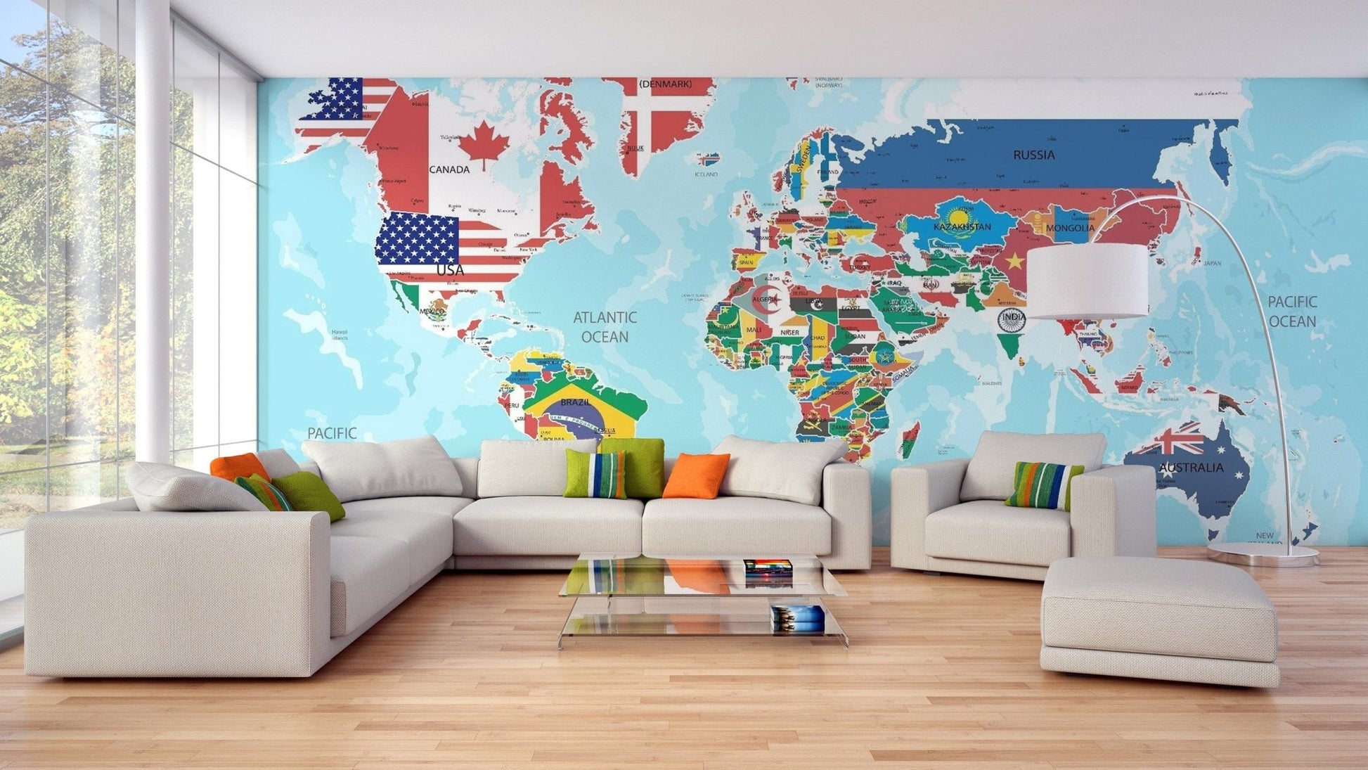 Global Flags Wallpaper Mural
