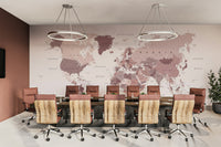 Creative wall mural with soft pink and red
