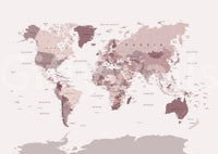 Geography design wall mural in modern tones

