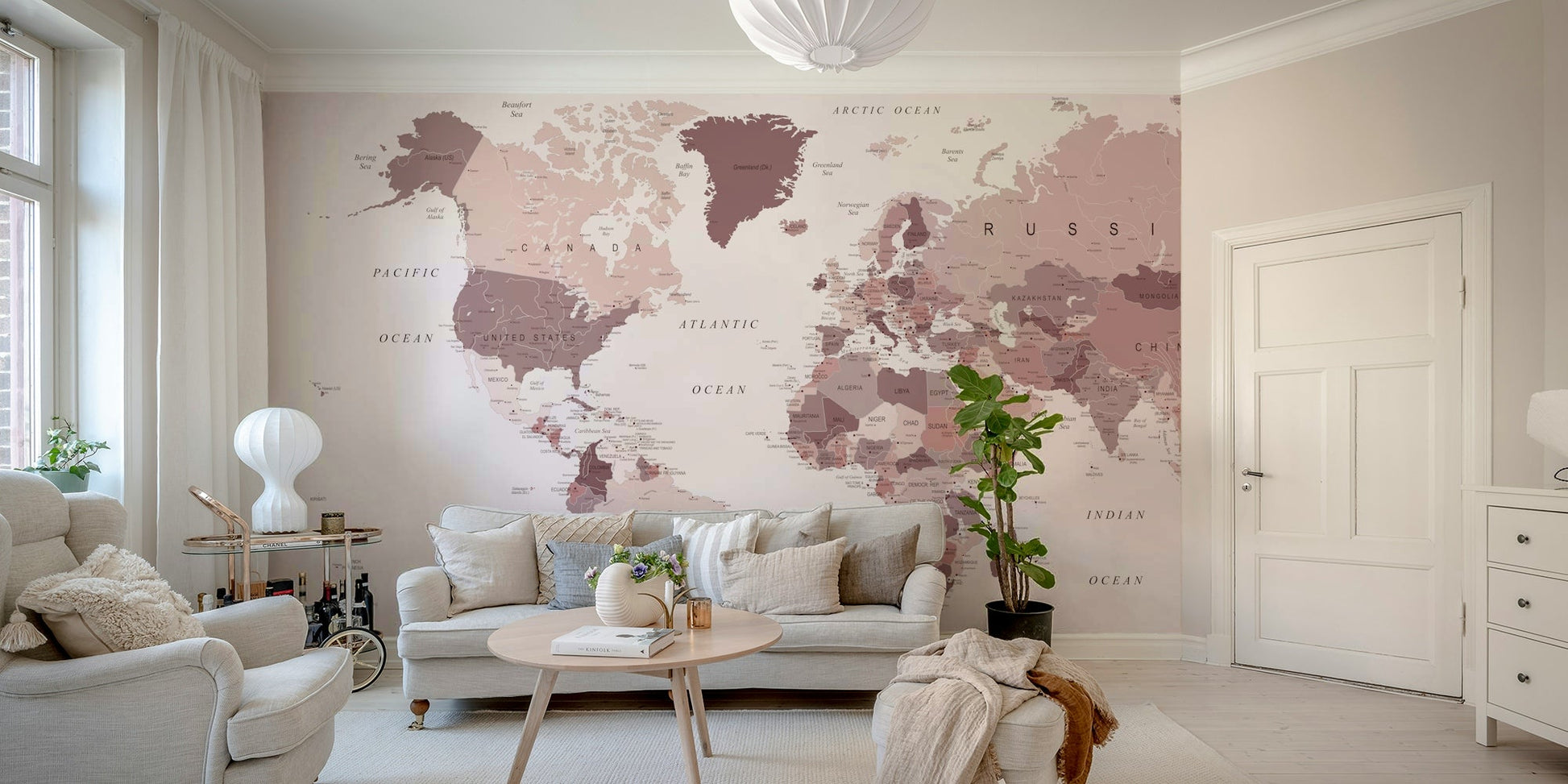 Blush and cranberry map for learning spaces

