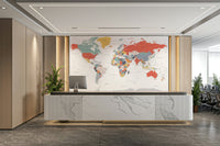 World map detailed wall mural

