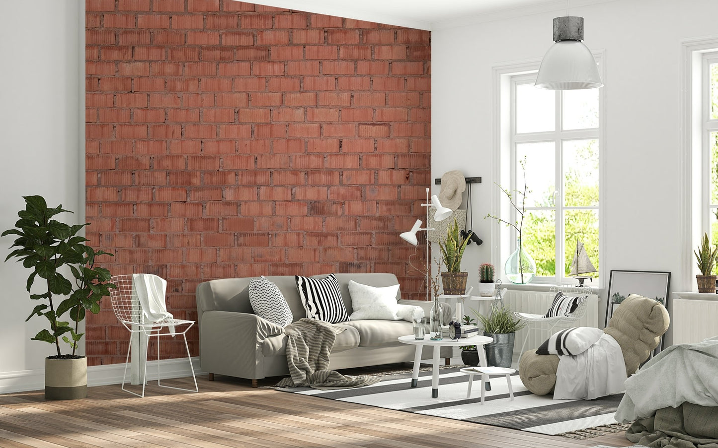 Wall covering sample of the authentic aged brick design.
