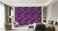 Deep botanical repeat in Wrens in the Anemone wallpaper with wrens, GD9300