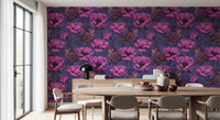 Botanical surface in Wrens in the Anemone wallpaper with rich contrast, GD9300