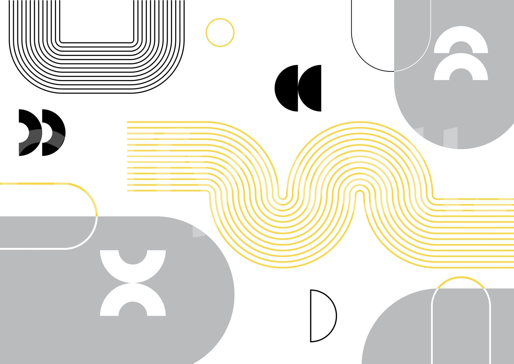 Yellow and gray wallpaper for walls close-up

