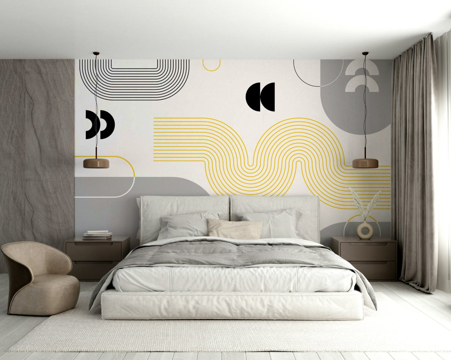 Modern colorful geometric wallpaper for walls

