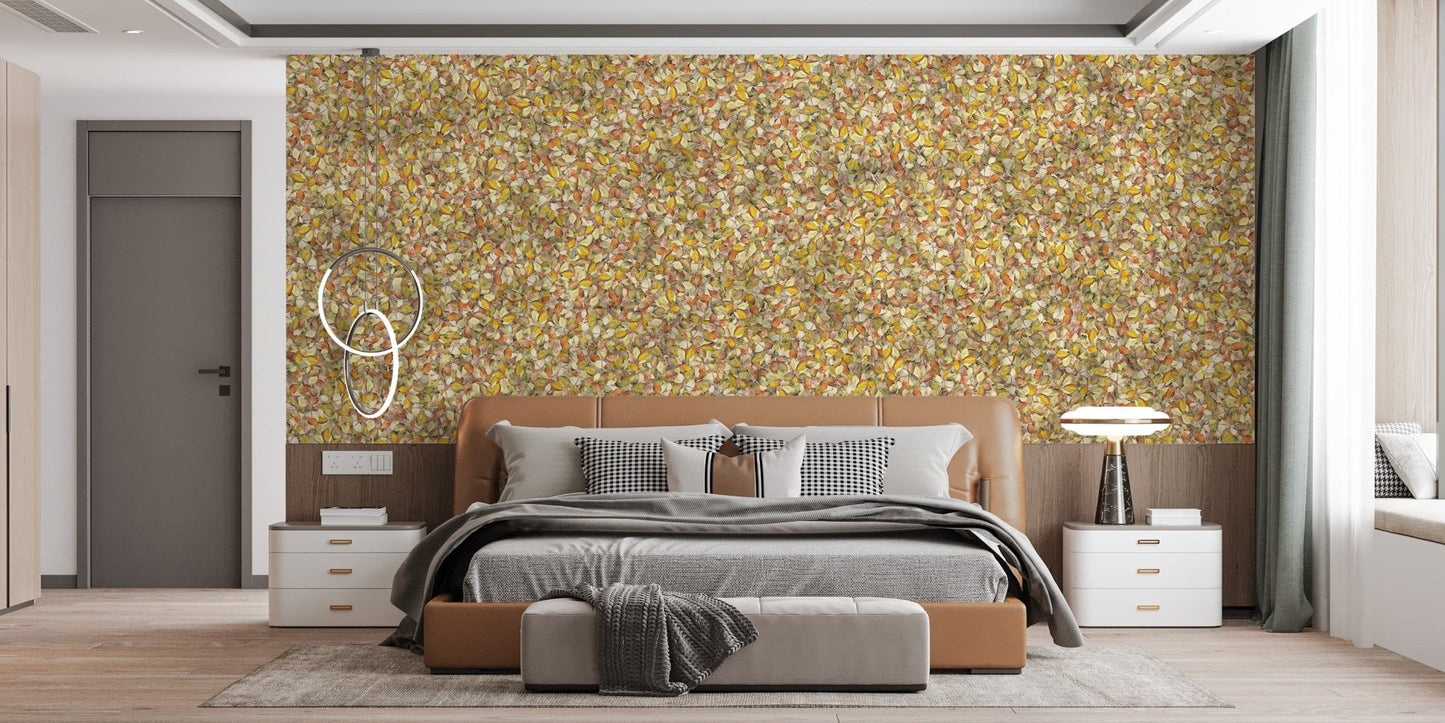 Botanical watercolor leaf design wallpaper
