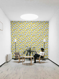 Cheerful lemon-themed wallpaper design

