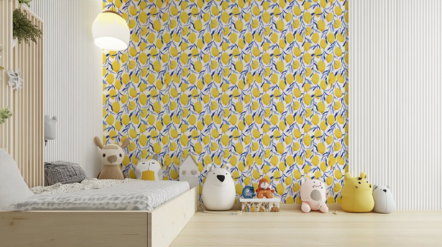Repeating lemon pattern wallpaper

