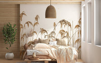 Serene winter reeds mural 