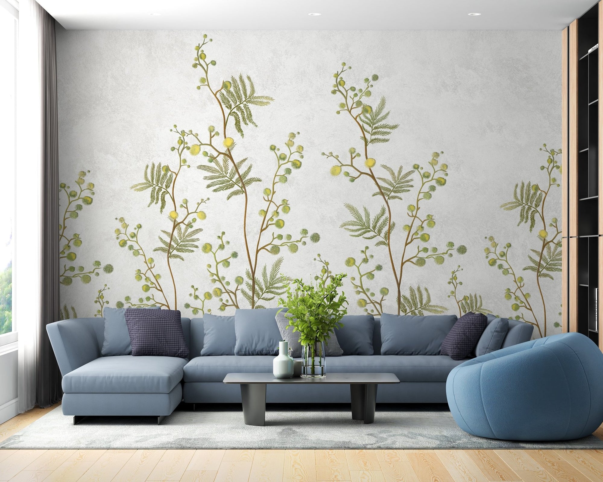 Yellow Flower Decorative Wallpaper Mural - Giffywalls A251
